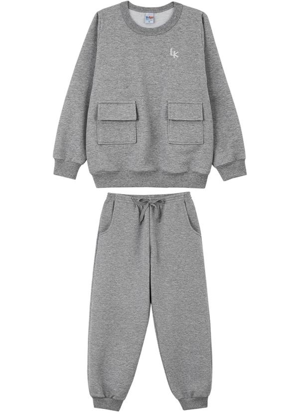 Lik Kids - Conjunto Blusão e Calça 2 Cabos Cinza