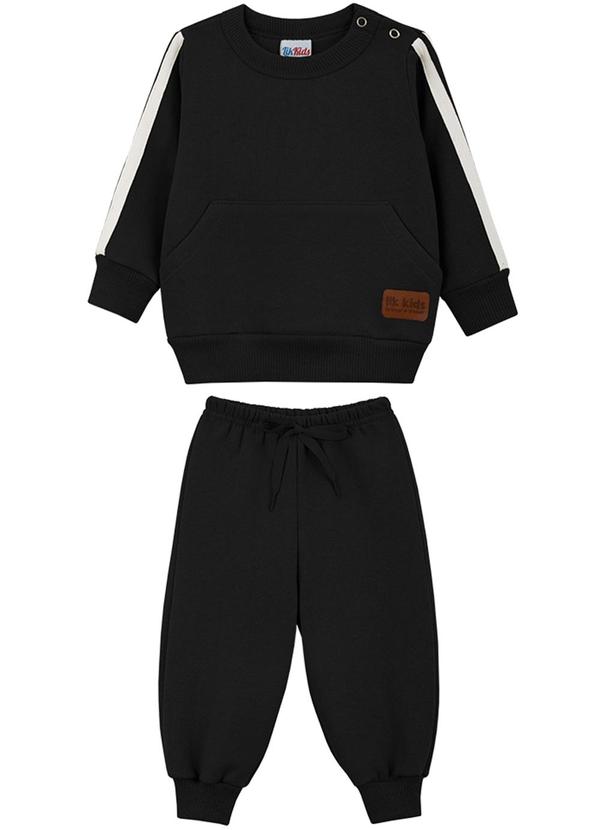 Lik Kids - Conjunto Blusão e Calça 2 Cabos Preto