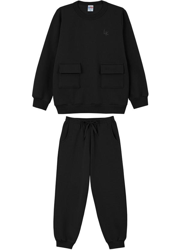 Lik Kids - Conjunto Blusão e Calça 2 Cabos Preto