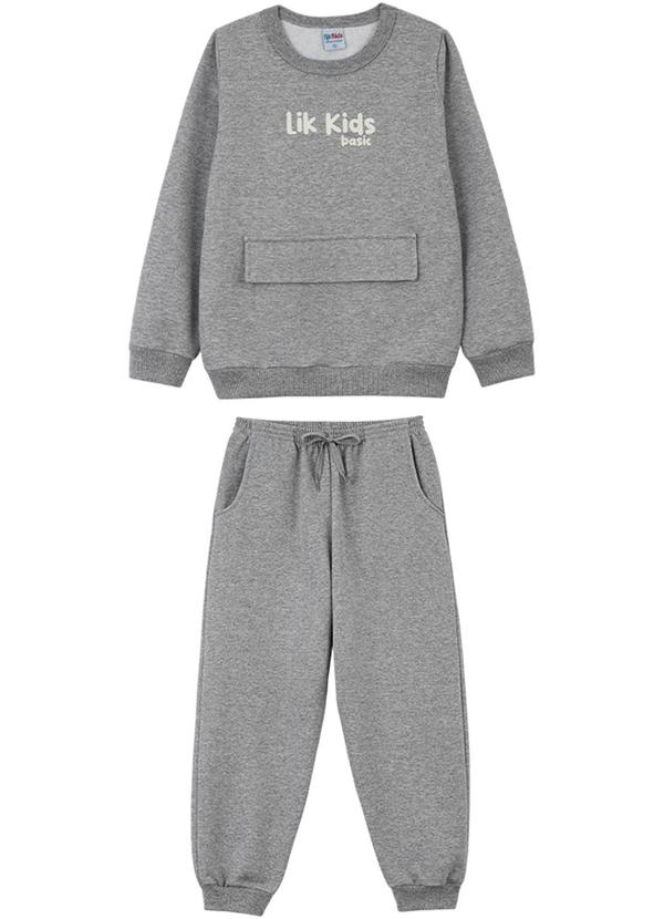 Lik Kids - Conjunto Blusão e Calça Cinza