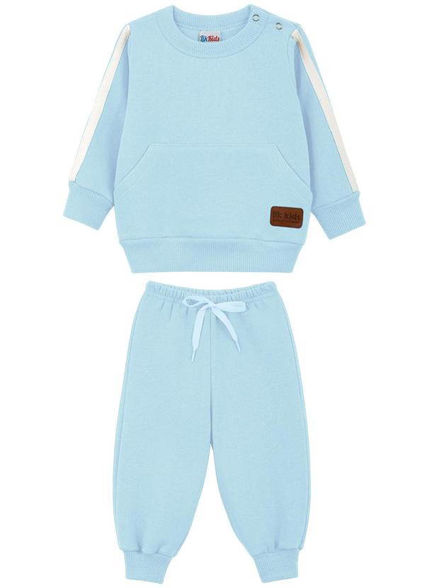Lik Kids - Conjunto Blusão e Calça em Moletom 2 Cabos Azul