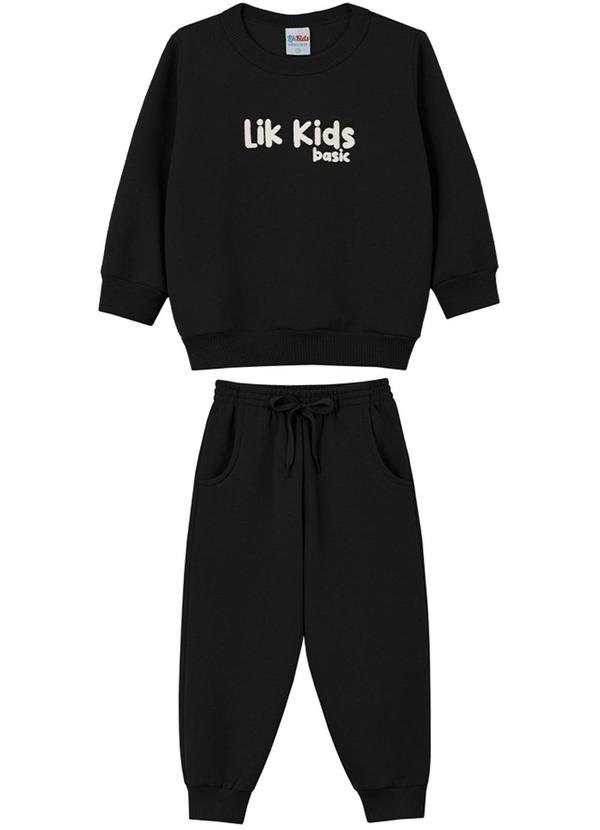 Lik Kids - Conjunto Blusão e Calça Preto