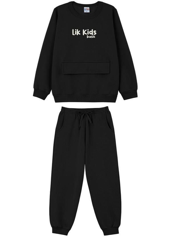 Lik Kids - Conjunto Blusão e Calça Preto