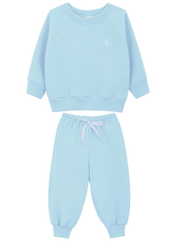 Lik Kids - Conjunto Blusão Raglan e Calça 2 Cabos Azul