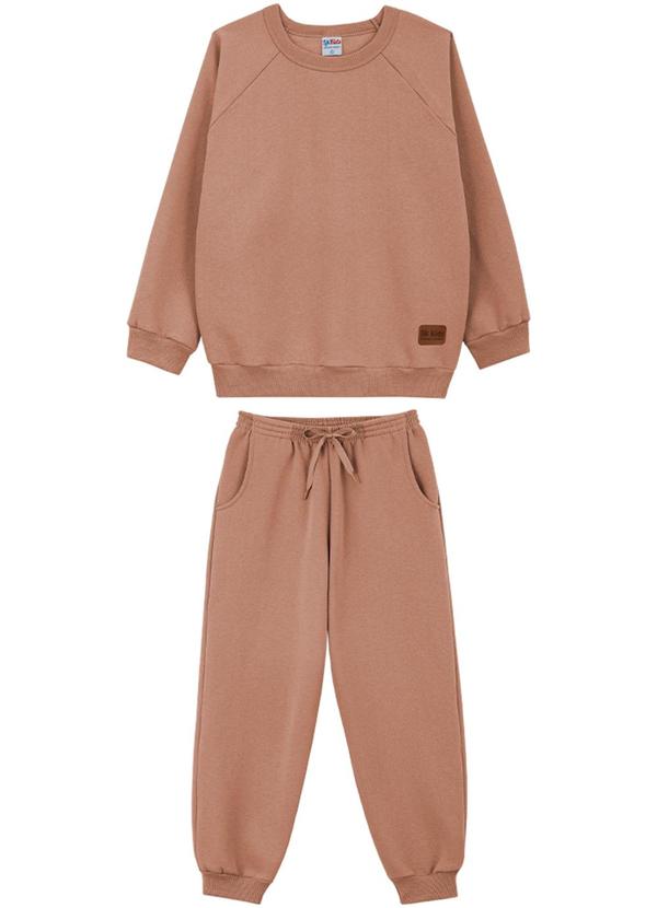 Lik Kids - Conjunto Blusão Raglan e Calça 2 Cabos Laranja