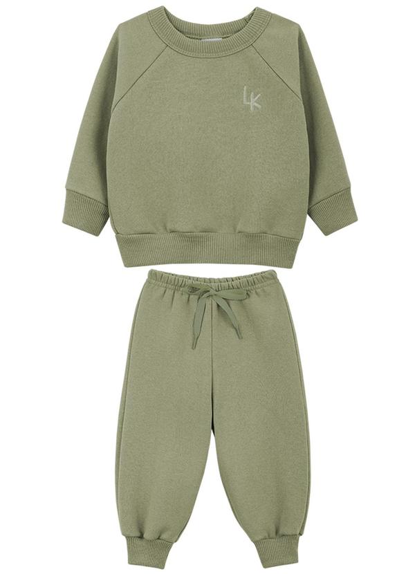 Lik Kids - Conjunto Blusão Raglan e Calça 2 Cabos Verde