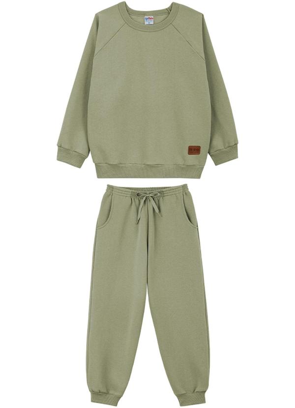 Lik Kids - Conjunto Blusão Raglan e Calça 2 Cabos Verde