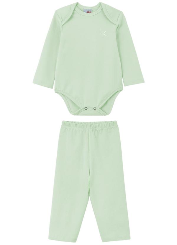 Lik Kids - Conjunto Body e Calça Cotton com Bordado Verde