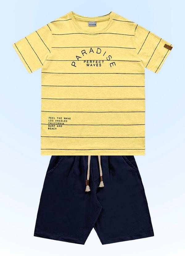 Fakini Kids - Conjunto Camiseta/Bermuda Amarelo