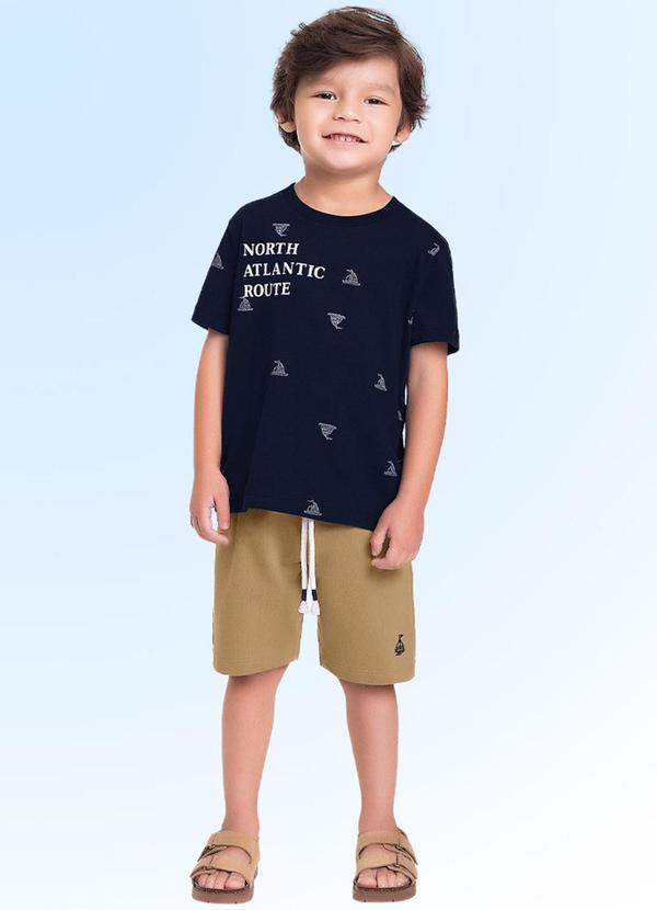 Fakini Kids - Conjunto Camiseta/Bermuda Azul