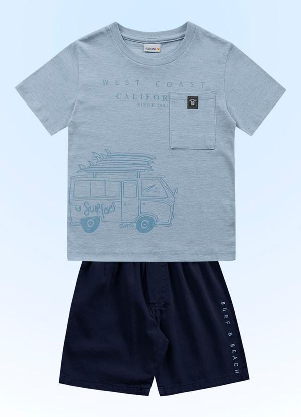 Fakini Kids - Conjunto Camiseta/Bermuda Azul