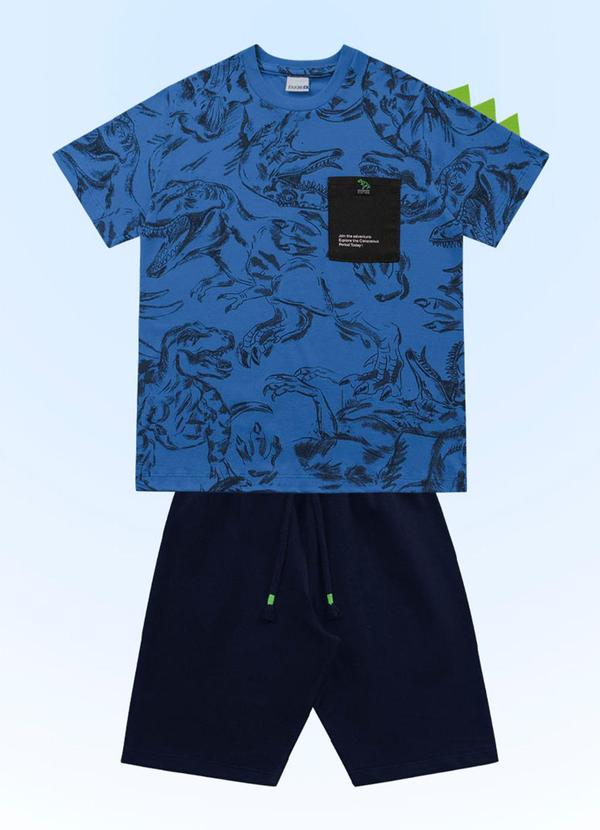 Fakini Kids - Conjunto Camiseta/Bermuda Azul