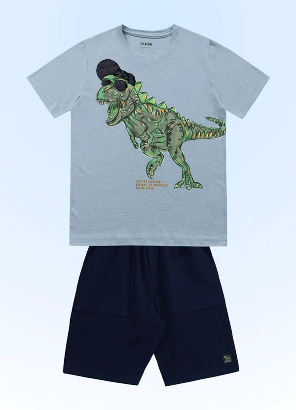 Fakini Kids - Conjunto Camiseta/Bermuda Azul