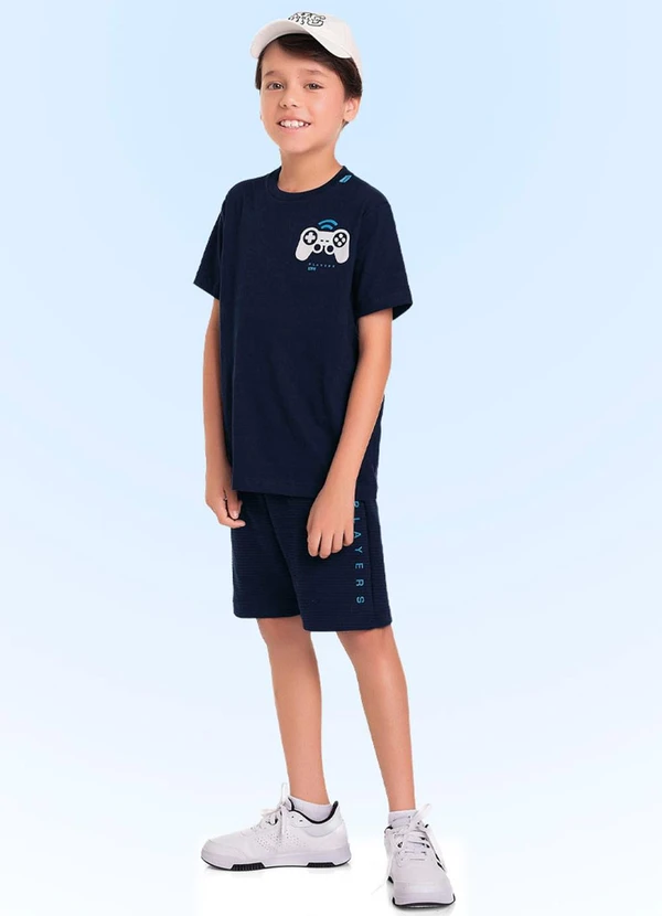 Fakini Kids - Conjunto Camiseta/Bermuda Azul