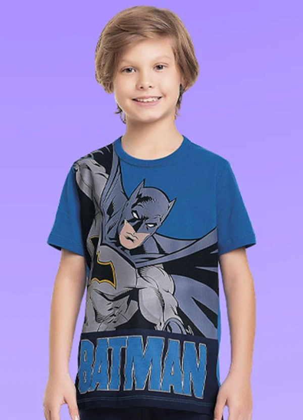 Fakini Kids - Conjunto Camiseta/Bermuda Batman Azul