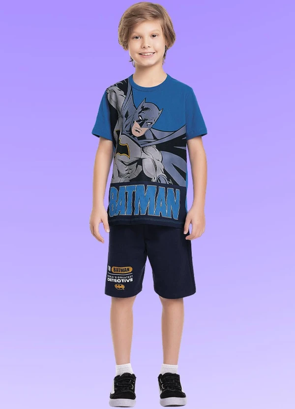 Fakini Kids - Conjunto Camiseta/Bermuda Batman Azul 3