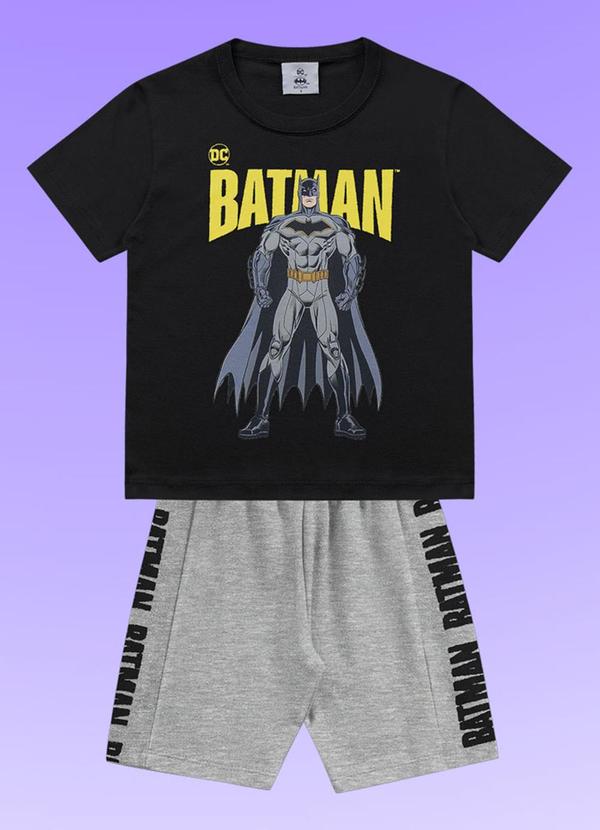 Fakini Kids - Conjunto Camiseta/Bermuda Batman Preto