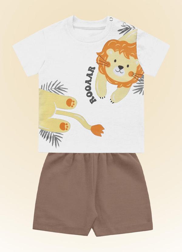 Fakini Kids - Conjunto Camiseta/Bermuda Bege