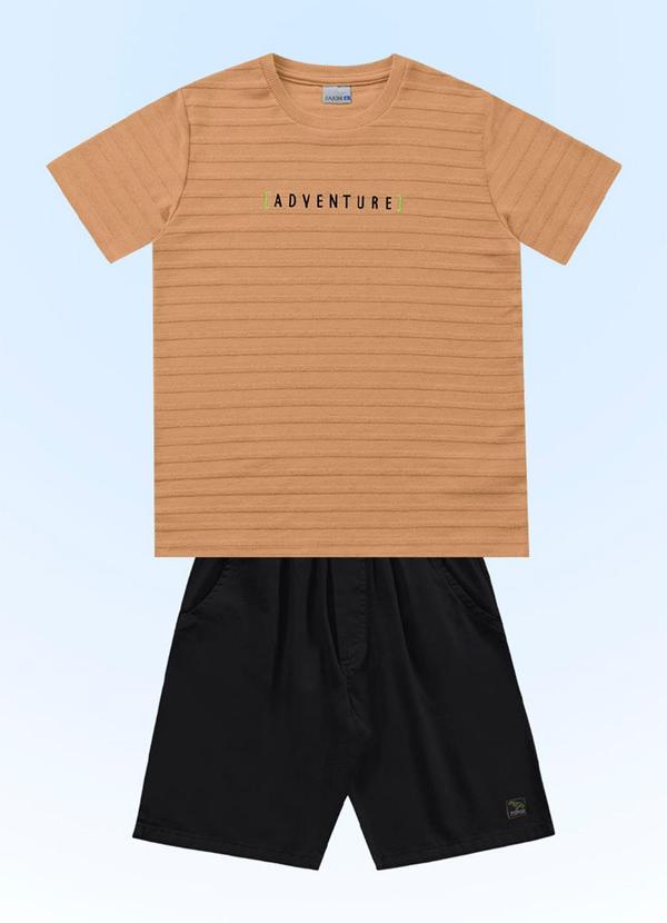 Fakini Kids - Conjunto Camiseta/Bermuda Bege