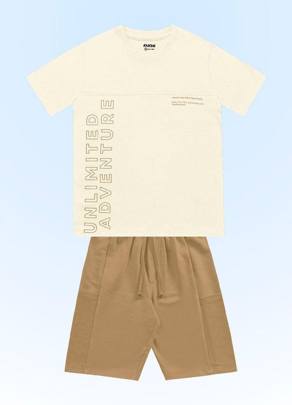 Fakini Kids - Conjunto Camiseta/Bermuda Bege 1