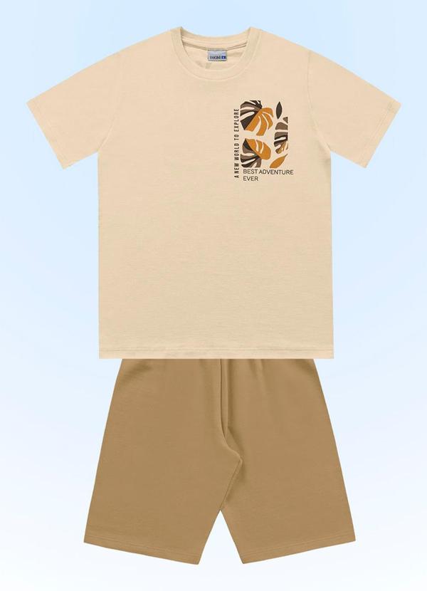Fakini Kids - Conjunto Camiseta/Bermuda Bege 3