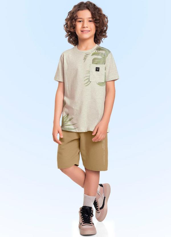 Fakini Kids - Conjunto Camiseta/Bermuda Bege