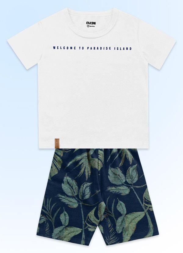 Fakini Kids - Conjunto Camiseta/Bermuda Branco