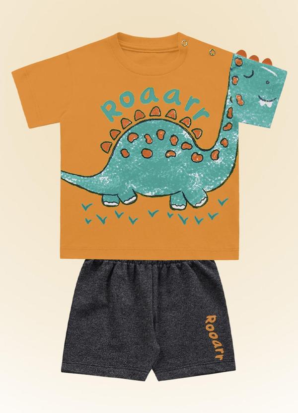 Fakini Kids - Conjunto Camiseta/Bermuda Laranja