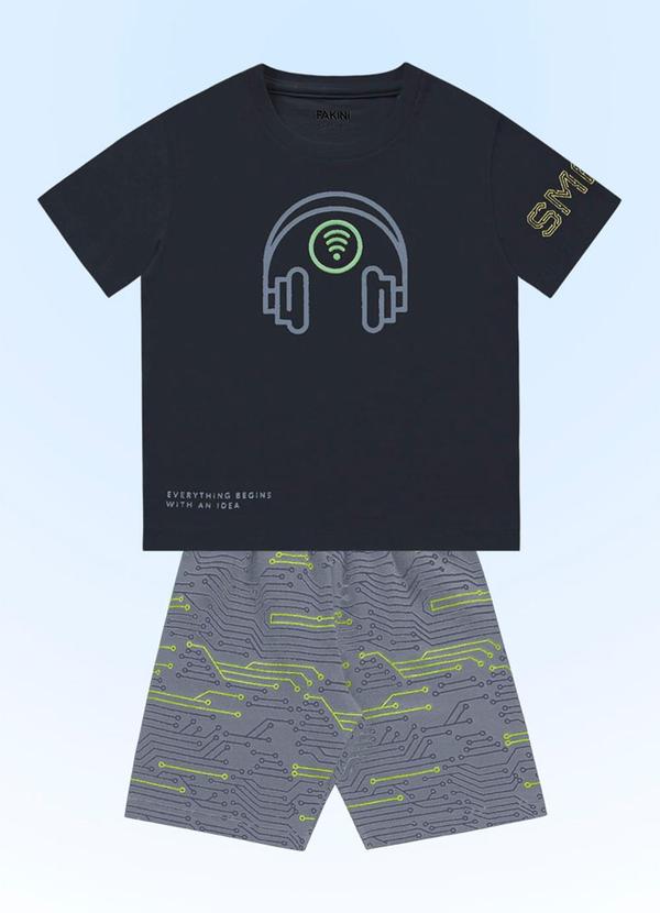 Fakini Kids - Conjunto Camiseta/Bermuda Multicores
