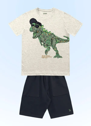 Fakini Kids - Conjunto Camiseta/Bermuda Multicores - FAKINI KIDS