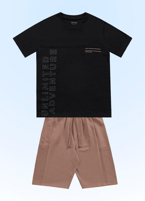 Fakini Kids - Conjunto Camiseta/Bermuda Preto 3
