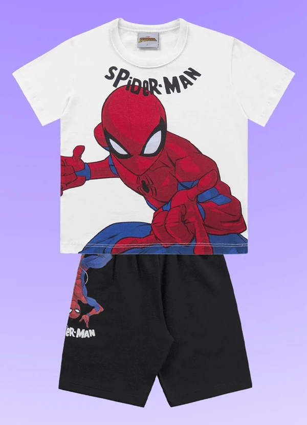 Fakini Kids - Conjunto Camiseta/Bermuda Spider-Man Branco 4