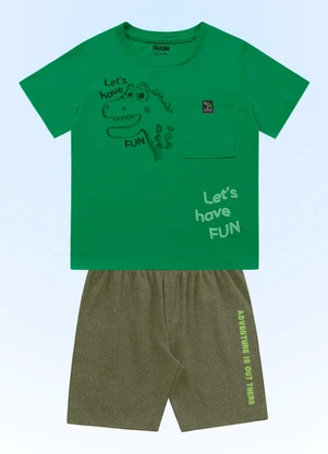 Fakini Kids - Conjunto Camiseta/Bermuda Verde - FAKINI KIDS