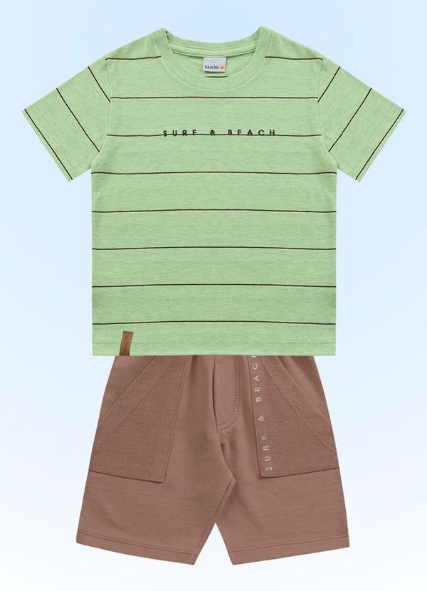 Fakini Kids - Conjunto Camiseta/Bermuda Verde 3