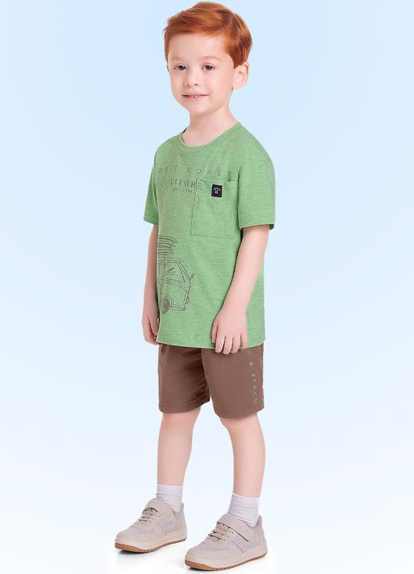 Fakini Kids - Conjunto Camiseta/Bermuda Verde