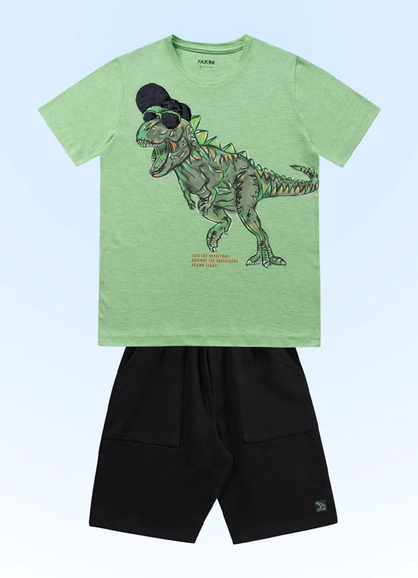 Fakini Kids - Conjunto Camiseta/Bermuda Verde 4