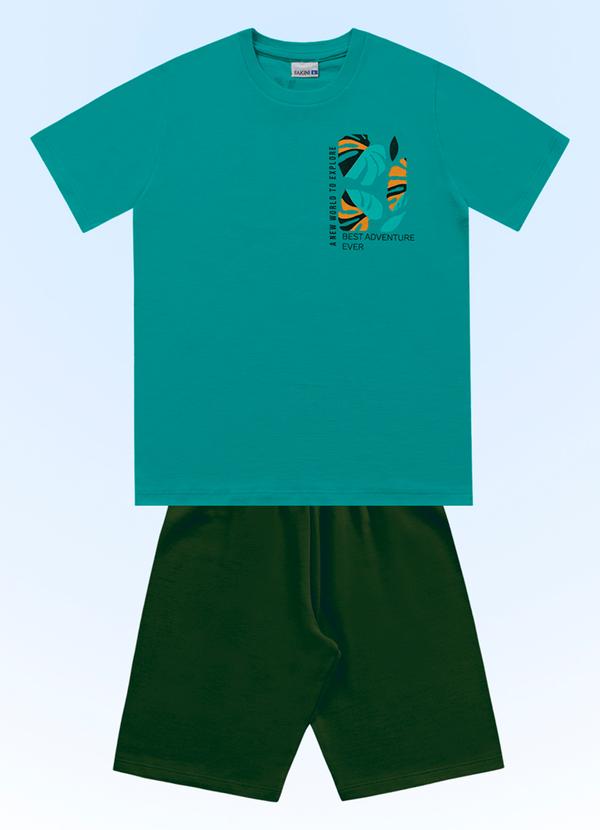 Fakini Kids - Conjunto Camiseta/Bermuda Verde