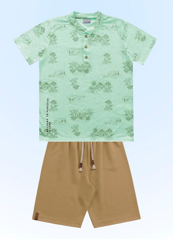 Fakini Kids - Conjunto Camiseta/Bermuda Verde