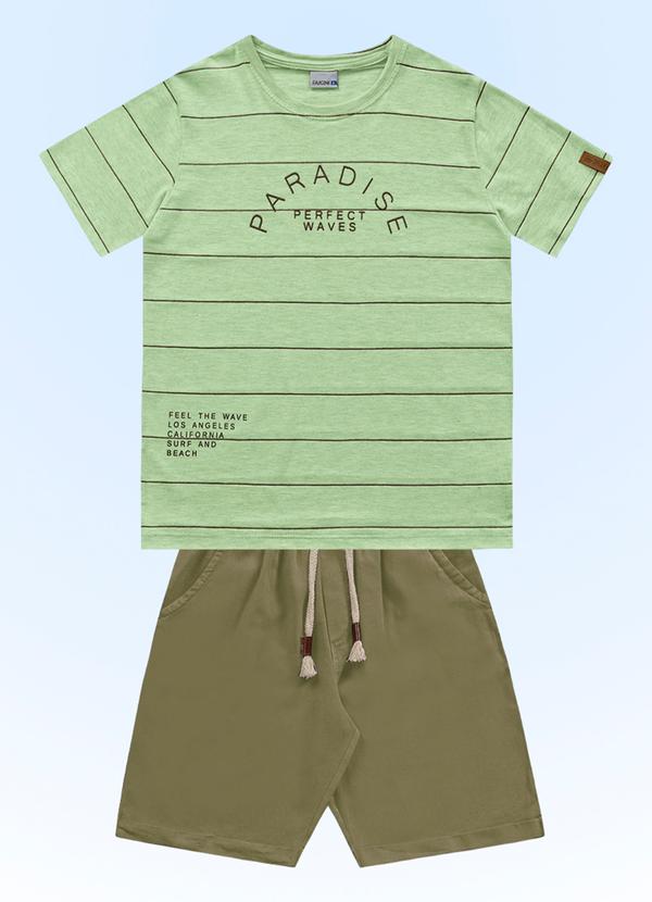 Fakini Kids - Conjunto Camiseta/Bermuda Verde