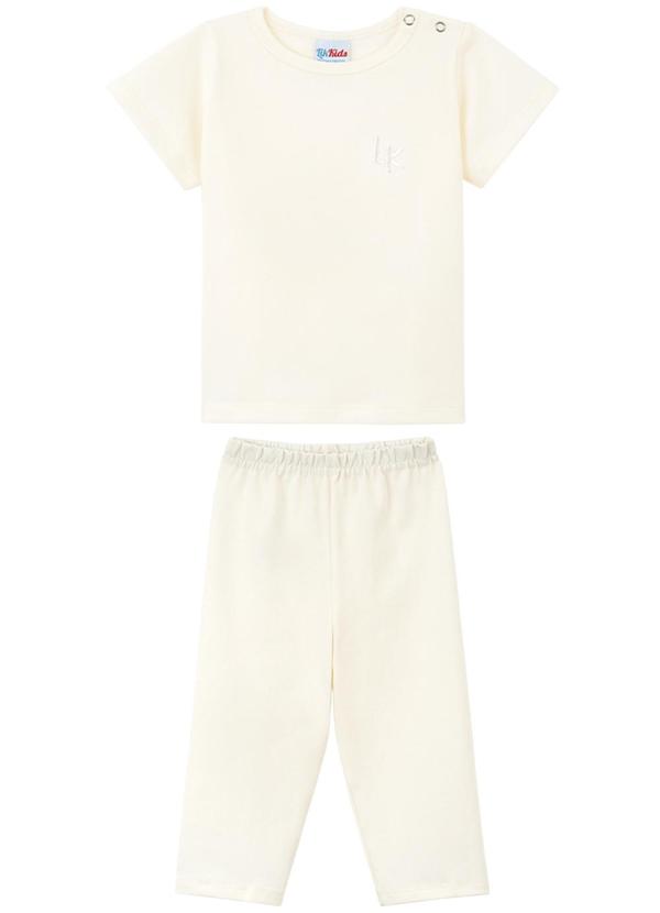 Lik Kids - Conjunto Camiseta e Calça Cotton Bordado Nude