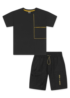 Tigor T Tigre - Conjunto Curto Infantil Masculino Preto - TIGOR T TIGRE
