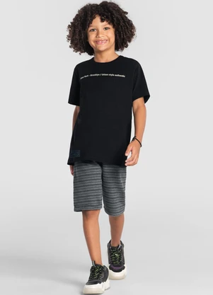 Brandili - Conjunto Infantil Menino com Listras Preto - BRANDILI