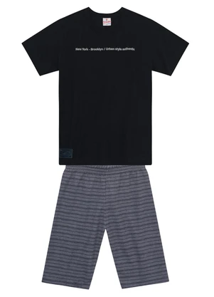 Brandili - Conjunto Infantil Menino com Listras Preto - BRANDILI