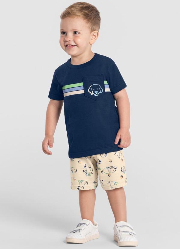 Brandili - Conjunto Infantil Menino de Cachorro Azul