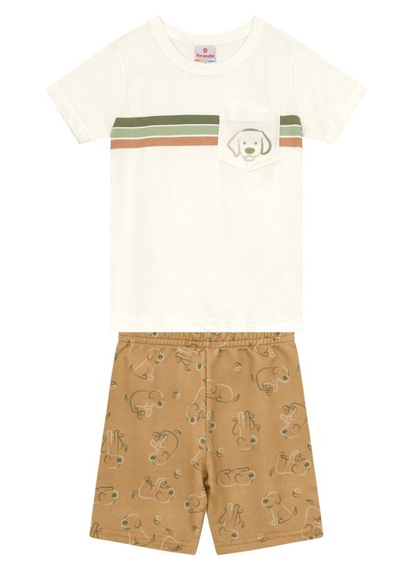 Brandili - Conjunto Infantil Menino de Cachorro Bege