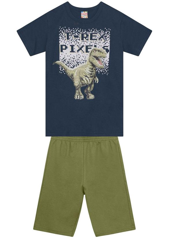 Brandili - Conjunto Infantil Menino de Dinossauro Cinza