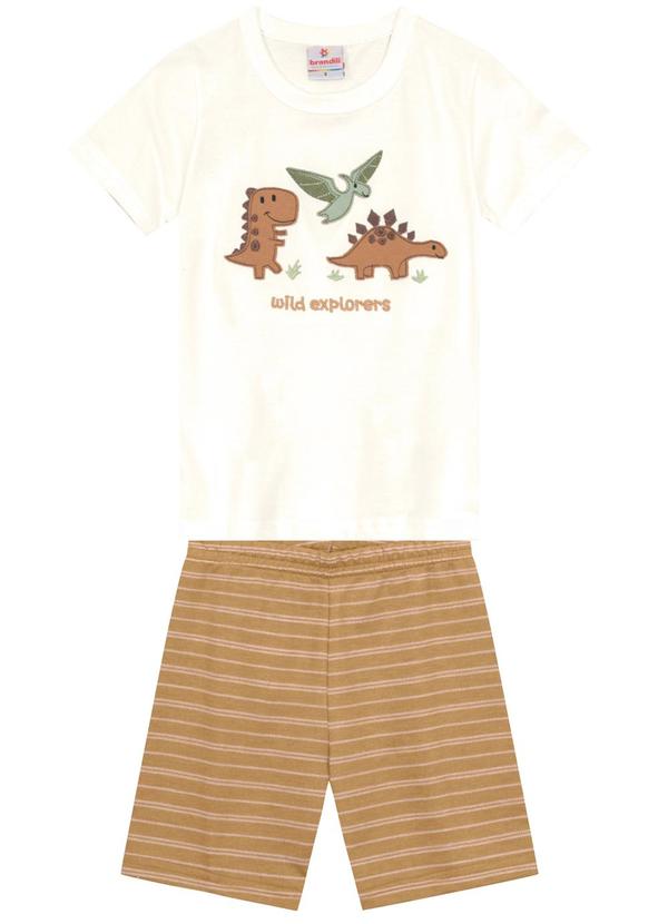 Brandili - Conjunto Infantil Menino de Dinossauros Bege