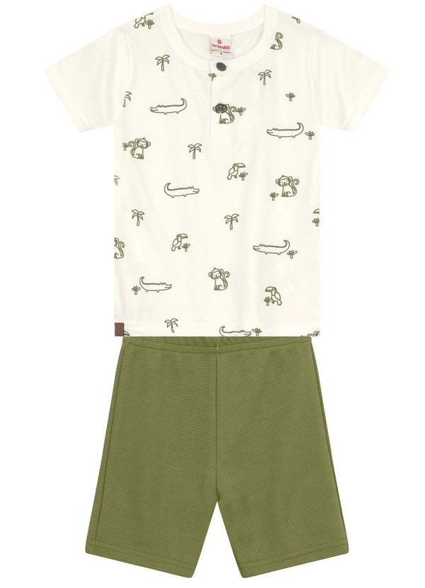 Brandili - Conjunto Infantil Menino de Jacaré Bege