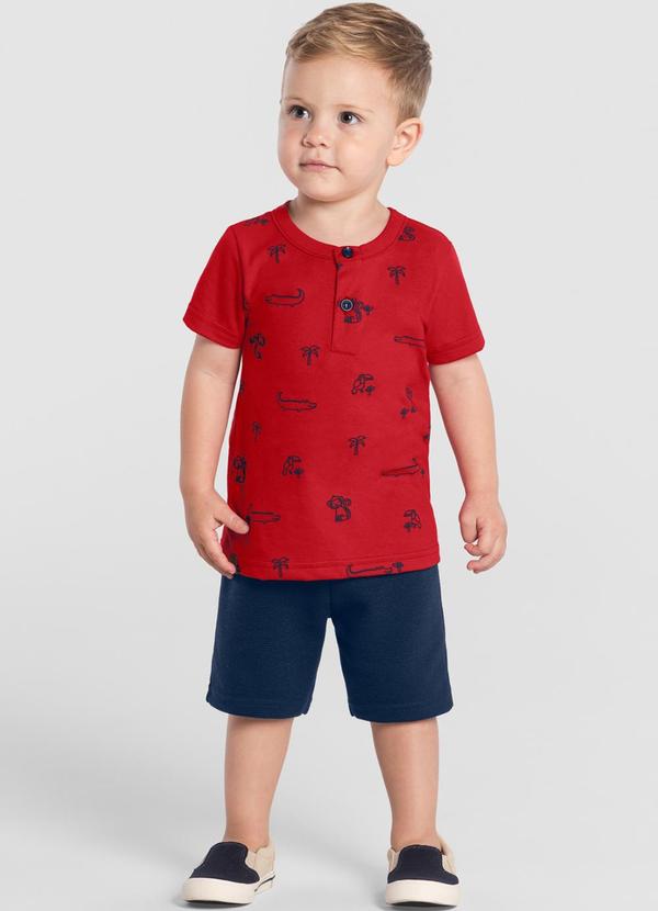 Brandili - Conjunto Infantil Menino de Jacaré Vermelho