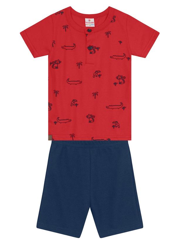 Brandili - Conjunto Infantil Menino de Jacaré Vermelho 2